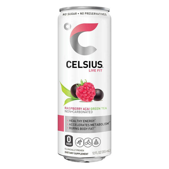Celsius Raspberry Acai Green Tea 355mL Lazada PH