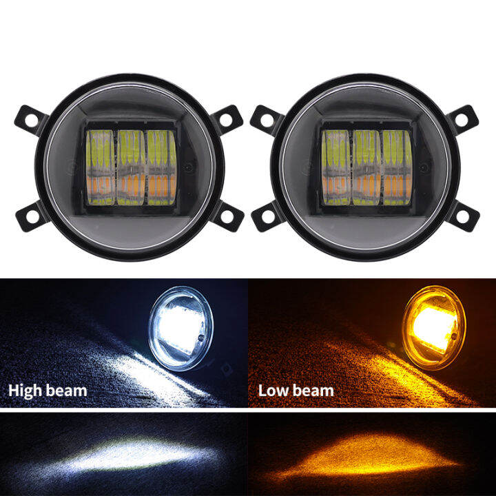 4 Inch 30W Round Led Fog Lights DRL White Yellow Halo Spot Fog Lamp ...