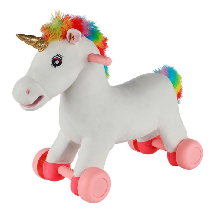 นำเข้า-ม้าโยกเด็ก-ขาไถเด็ก-ยูนิคอร์น-ขยับปากพูดร้องเพลงได้-rockin-rider-celeste-2-in-1-unicorn-ราคา-3-190-บาท