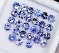 แทนซาไนท์ธรรมชาติทรงกลม 3 มม. 50 ชิ้น 50 pieces natural 3mm round tanzanite