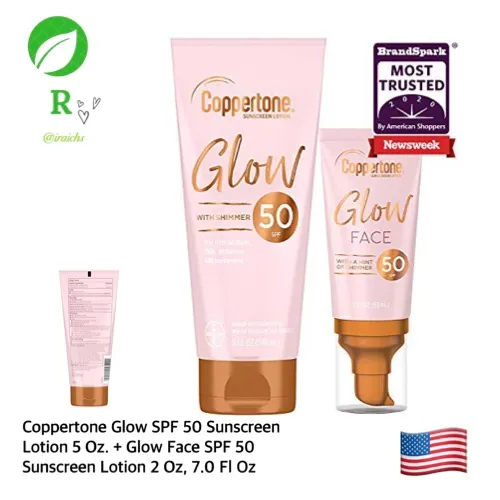 Coppertone Glow SPF 50 Sunscreen Lotion 5 Oz. + Glow Face SPF 50