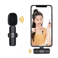 Wireless Microphone  ไมโครโฟนไร้สายแบบพกพาใช้สําหรับ สมาร์ทโฟน ไมค์ไร้สายหนีบเสื้อ ไมค์หนีบปกเสื้อ