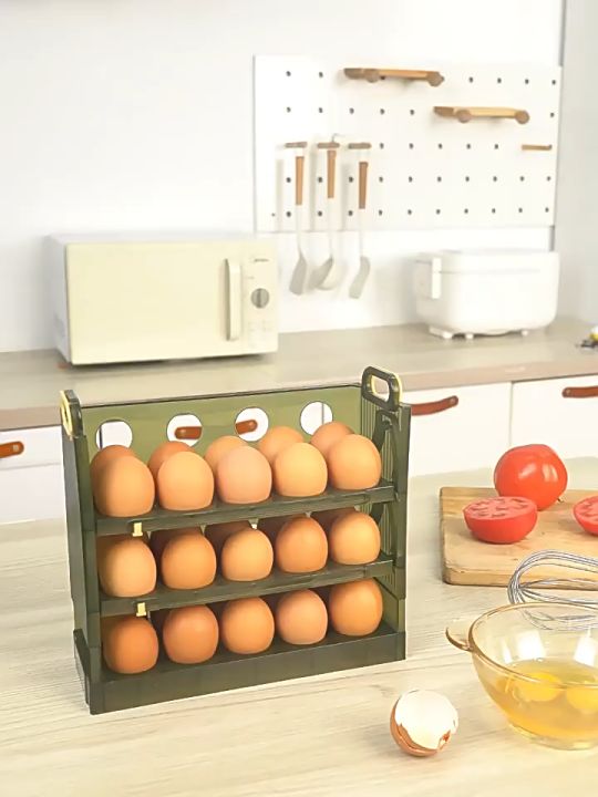 3 Layer 30 Kitchen Egg Storage Box Holder Refrigerator Plastic Egg Tray  Transport Box Organizer for Fridge Container Portable