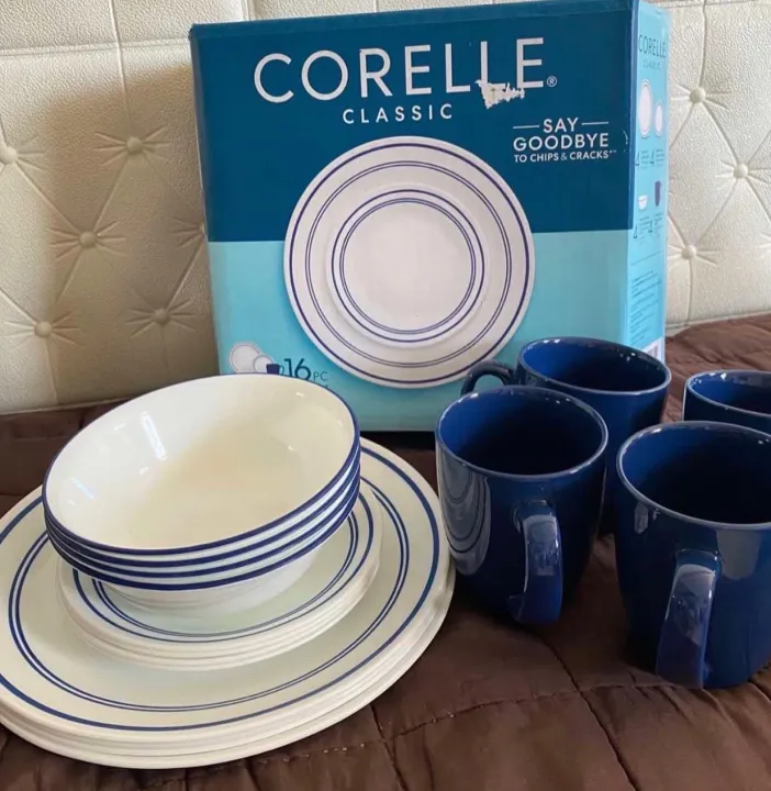 Discontinue Corelle Classic Blue 16 Pcs Lazada