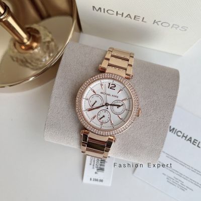 ✨ของแท้100%✨ นาฬิกาข้อมือ MKแท้ MICHAEL KORS Parker MK5781 MICHAEL KORS Parker Chronograph Rose Gold-Tone  Ladies Watch MK5781