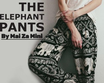 กางเกงลายช้าง กางเกงช้างไทย กางเกงช้าง ขาจั๊มปรับระดับได้ เอวเชือกปรับได้ ชายหญิงใส่ได้ ลายโซ่