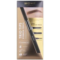 [1แท่ง] #Peanut brown BROWIT TRIO TIPS EYEBROW PENCIL ?ดินสอเขียนคิ้ว 3 Step ในแท่งเดียว 0.20กรัม+0.65กรัม