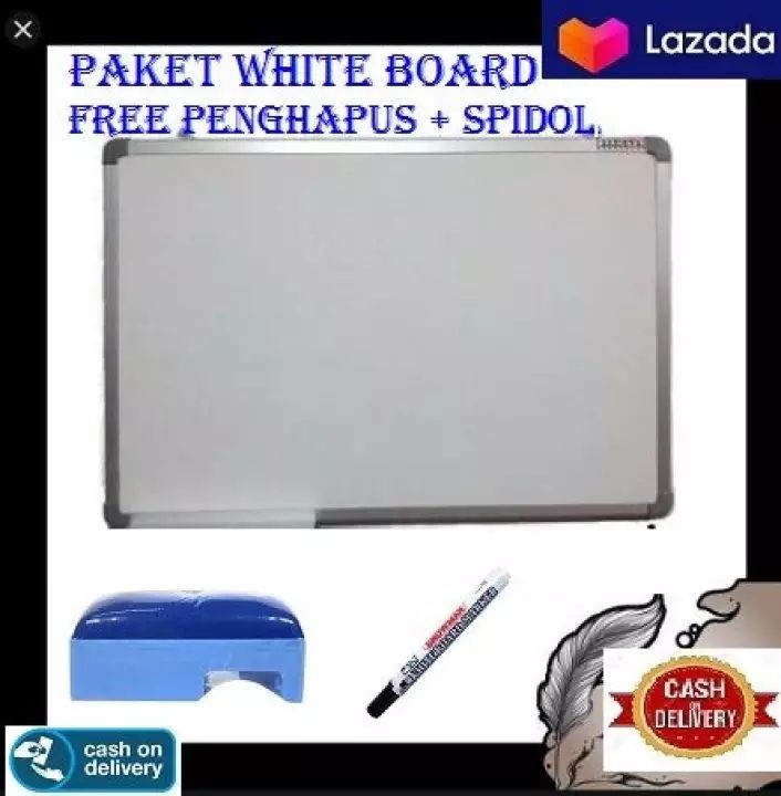 Papan Tulis White Board 40x60 Free Spidol Dan Penghapus Lazada Indonesia