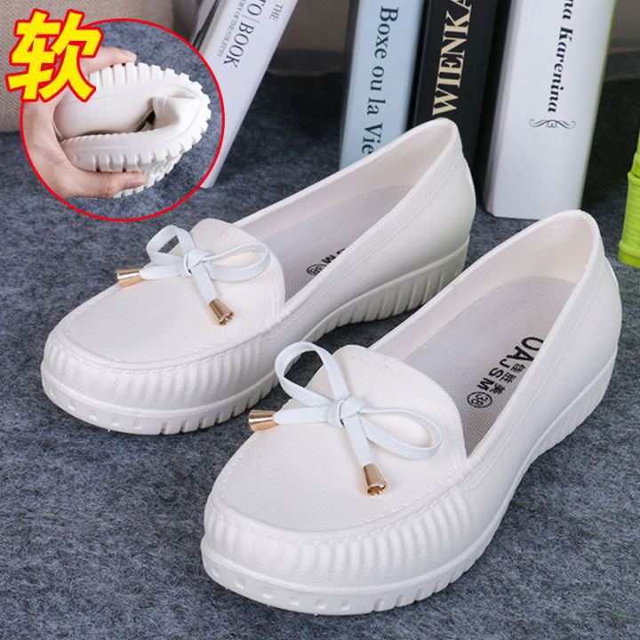 Rain Boots Women s Soft Bottom Kitchen Work Shoes Flats Waterproof