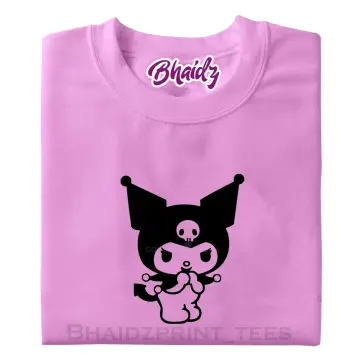 Roblox T-shirt // black kuromi sanrio shirt w/ purple bag straps