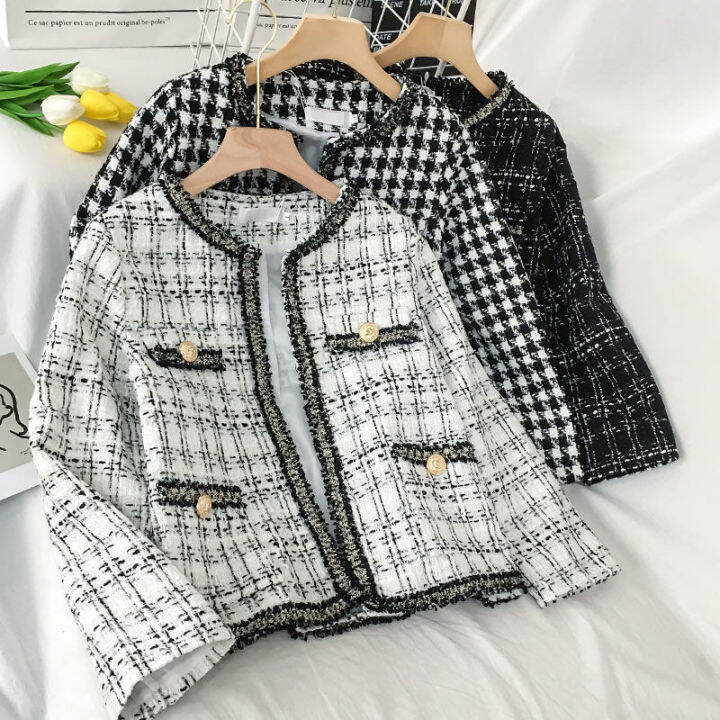 Áo Khoác Đậm Chất Hồng Kông Cổ Điển Phong Cách Hồng Kông Vải Tweed Tao Nhã  Nữ Áo Jacket Nổi Tiếng Trên Mạng Mặc Ngoài Mùa Xuân Thu Năm 2021 | Lazada.Vn