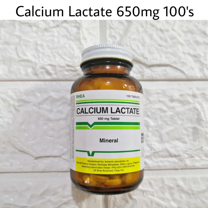 Calcium Lactate Mineral 650mg/tablet 100's Lazada PH