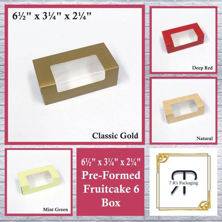 20 pcs 6½” x 3¼” x 2¼” Pre-Formed Box (Fruitcake Box ,Cupcake box)PFFC6 ...