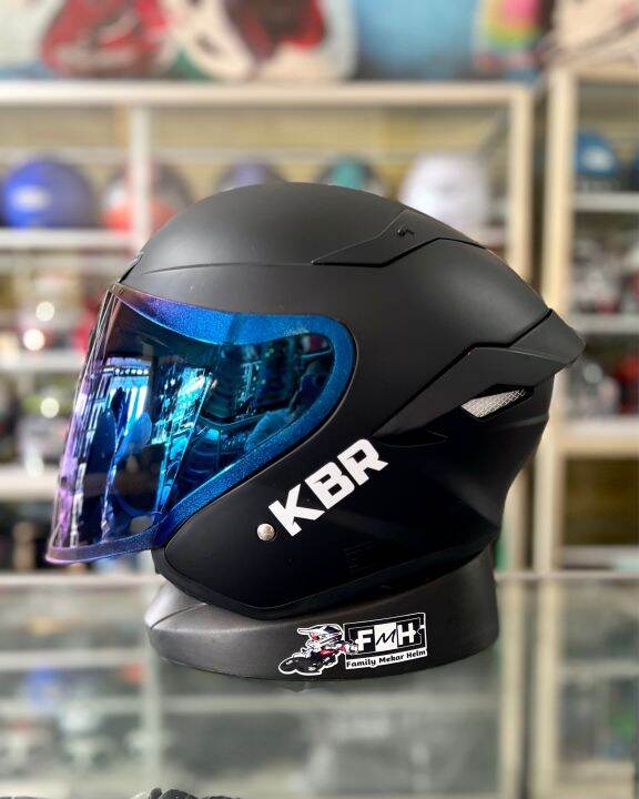 HELM KBR KAIROZ SOLID BLACK DOF HELM HALF FACE VERSI TTC TERBARU 2023