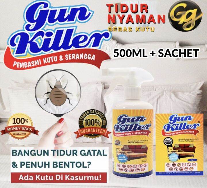 Gun Killer Pembasmi Kutu Kasur Paling Ampuh Ml Sachet Anti Kutu Sofa Obat Membasmi Kutu