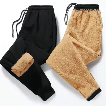 Mens Winter Warm Sweatpants Pocket Casual Joggers Fleece Lined Track Pants  | eBay