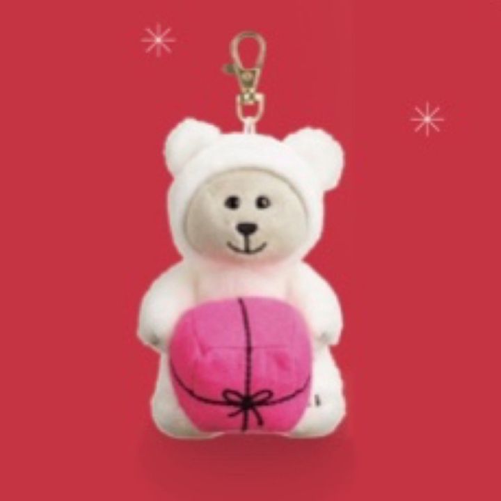 📌Starbucks Mini Bearista Bear Gift Wrap Keychain แท้💯
