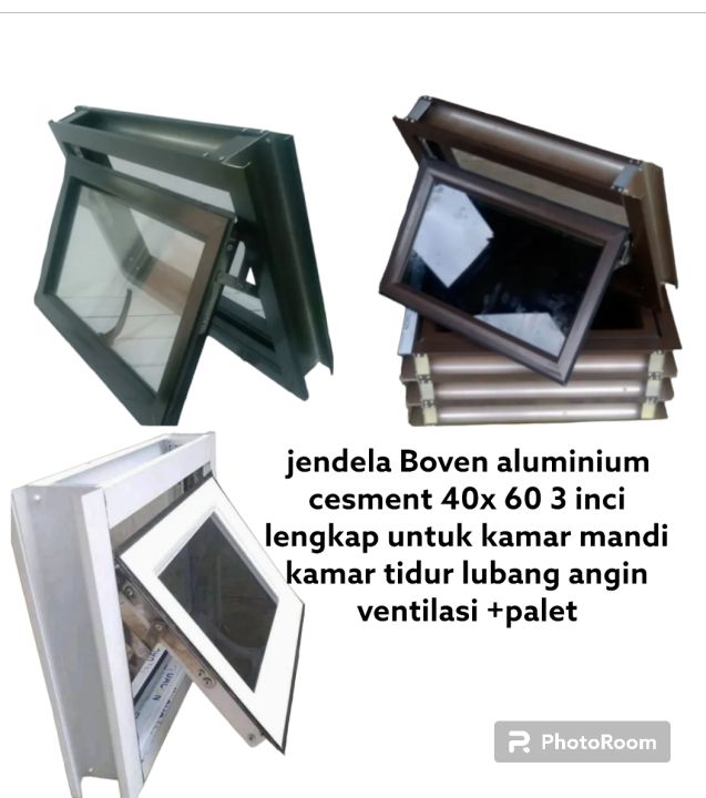 Jendela Boven Aluminium Cesment 40x 60 Tebal Kaca 5mm, Lengkap Untuk ...