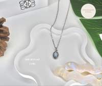 Pieceofmine : caro necklaceสร้อยเงินหินmoonstone