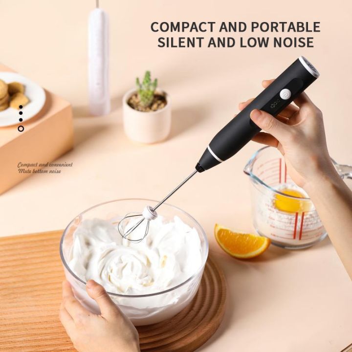 Electric Milk Frother Kitchen Whisk Egg Beaters USB Rechargeable