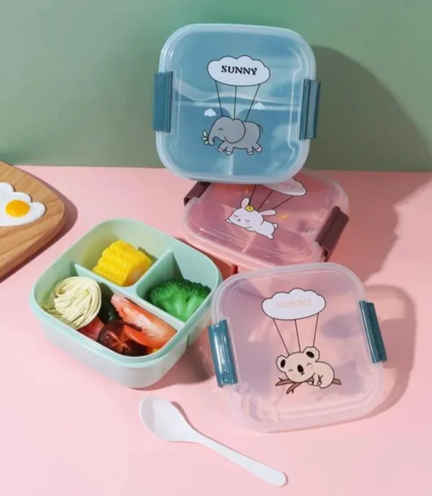 Cute cartoon Kids Lunch box 3 compartment lunch box cartoon bento box