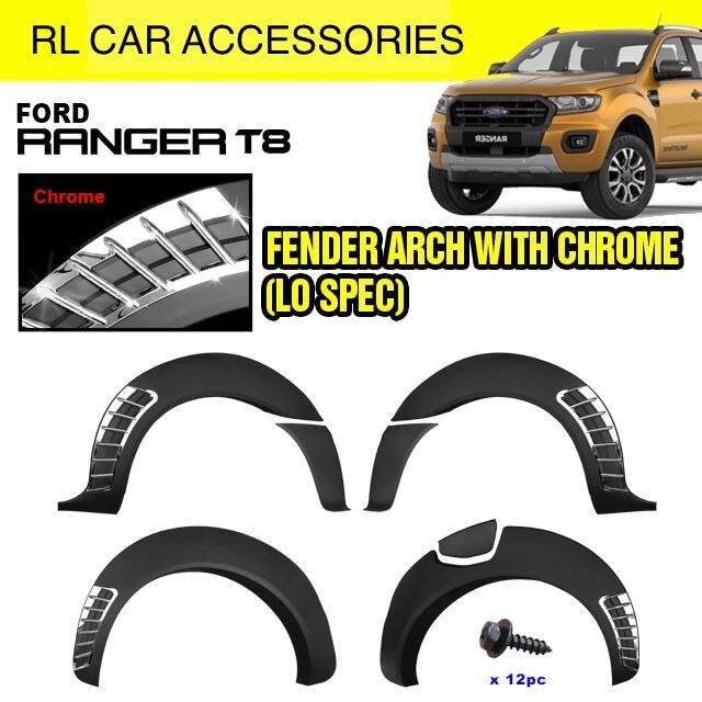 Ford ranger T6 T8 fender arch flare cover chrome lip 2013 2014 2015 ...