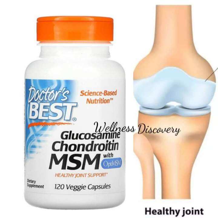 Doctor's Best Glucosamine Chondroitin MSM with OptiMSM, 120 Veggie Caps ...
