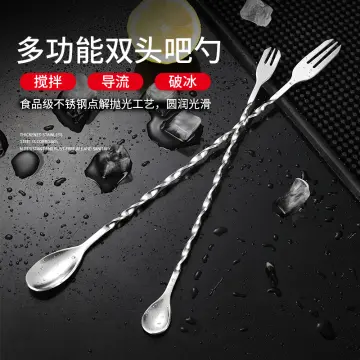 3 Pcs Extra Long Stainless Steel Mixing Spoons Pattern Bar Shaker Spoon  Barware Stirring Spoon For