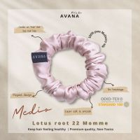 AVANA Medio Mulberry Silk Scrunchies 22 Momme สี Lotus root ยางรัดผมผ้าไหมถนอมเส้นผม ลดผมร่วง