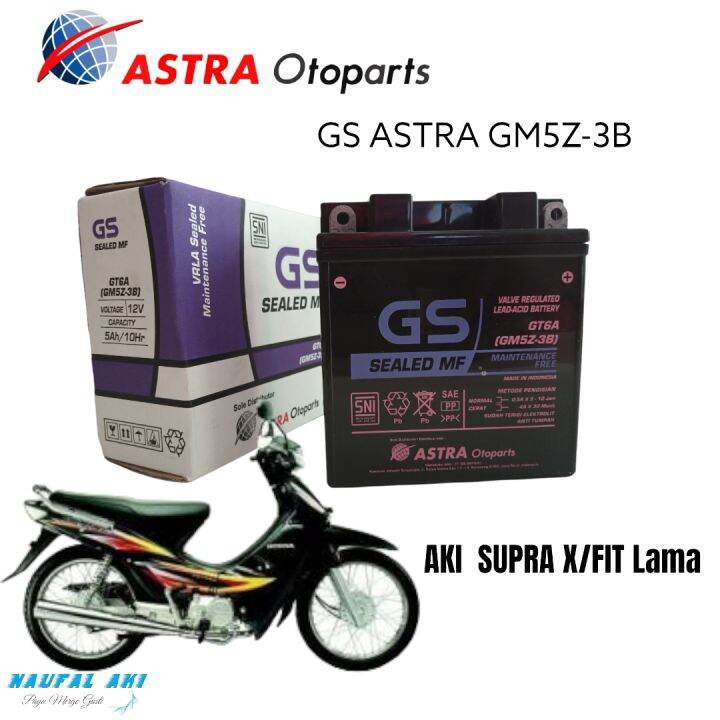 Aki Motor Honda Supra FIT / X lama GS ASTRA GM5 3B Aki Kering | Lazada