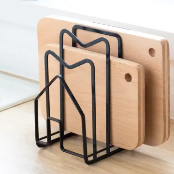 1pc Iron Cutting Board Storage Rack, Japanese Style