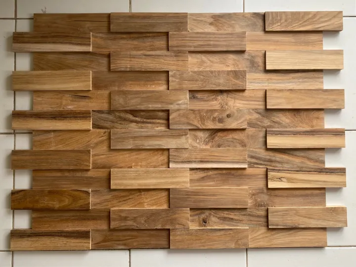 Wallpaper kayu jati-Hiasan Dinding Kayu jati-Panel Dinding kayu jati