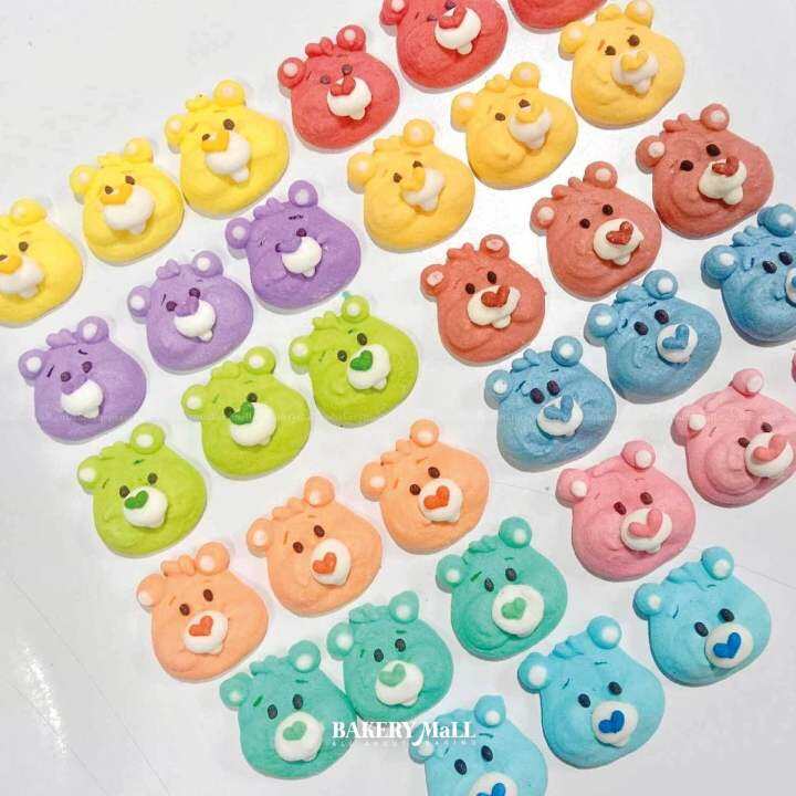 พร้อมส่ง-น้ำตาลตกแต่งเค้ก-หน้า-care-bear-คละสี-20ชิ้น-60ชิ้น