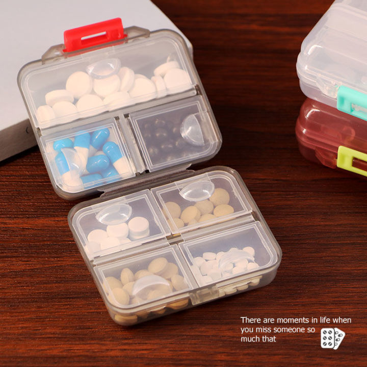 Transparent Layer Pill Box Organizer, Portable Pocket Pill Box