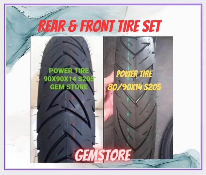POWER TIRE REAR & FRONT SET , 90/90x14 & 80/90x14 motorcycle tires