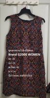 ชุดเดรส มือสอง แขนกุด แบรนด์ G2000 WOMEN มีลูกเล่น ด้านหลัง ลายพรางใส่แล้วดูผอม