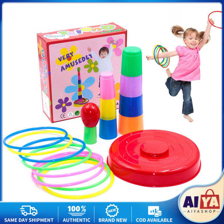 ★Same Day Shipping★ Kids Throw Circle Game Ferrule Stacked Toys Fun ...