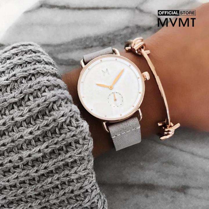 Đồng hồ nữ MVMT mặt tròn dây da 36mm D-FR01-RGGR 0000-04