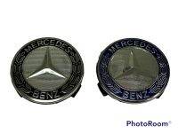 BENZ เบนซ์ ป้าย โลโก้ ฝาครอบ ดุมล้อ  logo badge ฟ้า ดำ silver black blue white อะลูมเนียม โลหะ พลาสติก