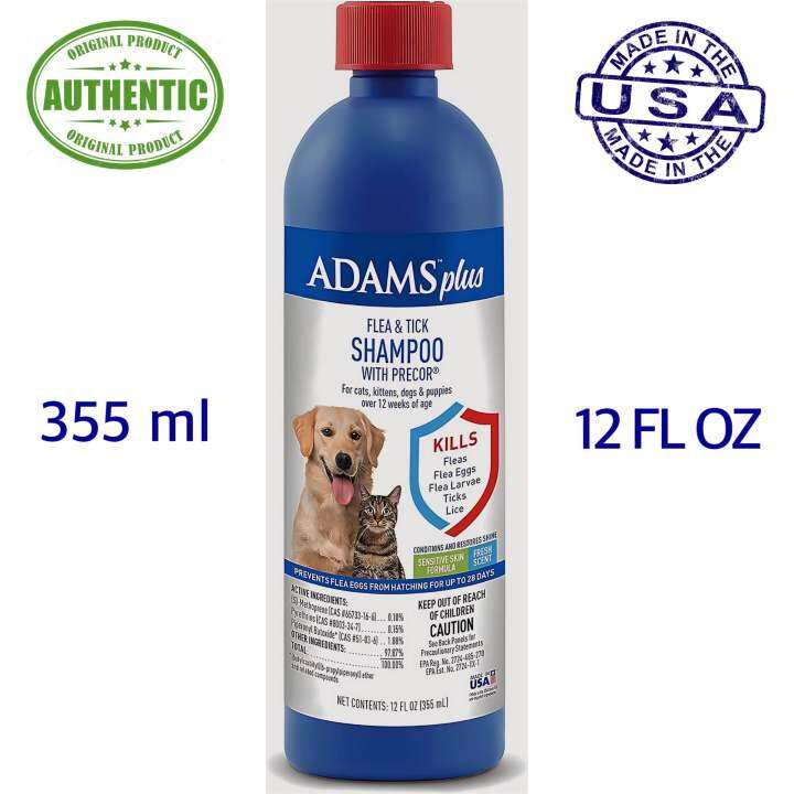 Adams Plus Flea & Tick Shampoo with Precor for Cats, Kittens, Dogs & Puppies Over 12 Weeks Of