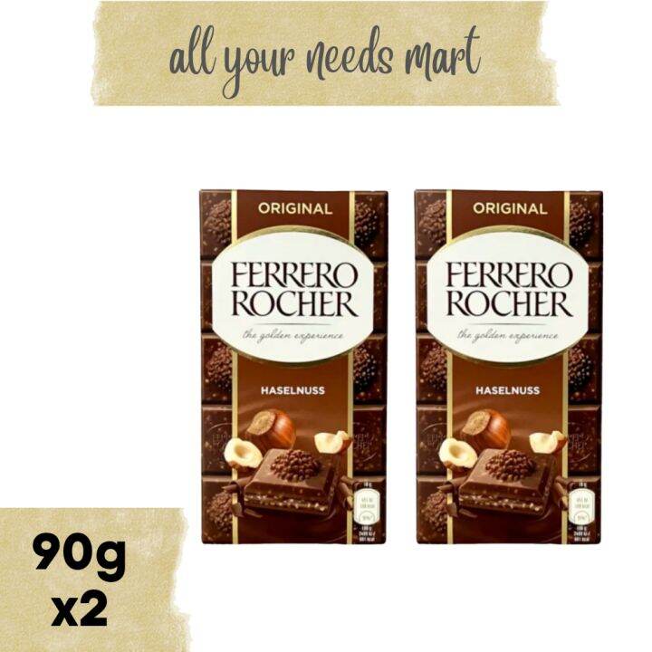 Ferrero Rocher • Milk Chocolate Bar • Original Haselnuss • 90g x2
