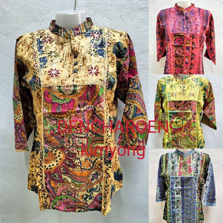 เสื้อเนปาลลายดอกสีสดใสของแท้100-ใส่เย็นสบายคุ้มทนทาน