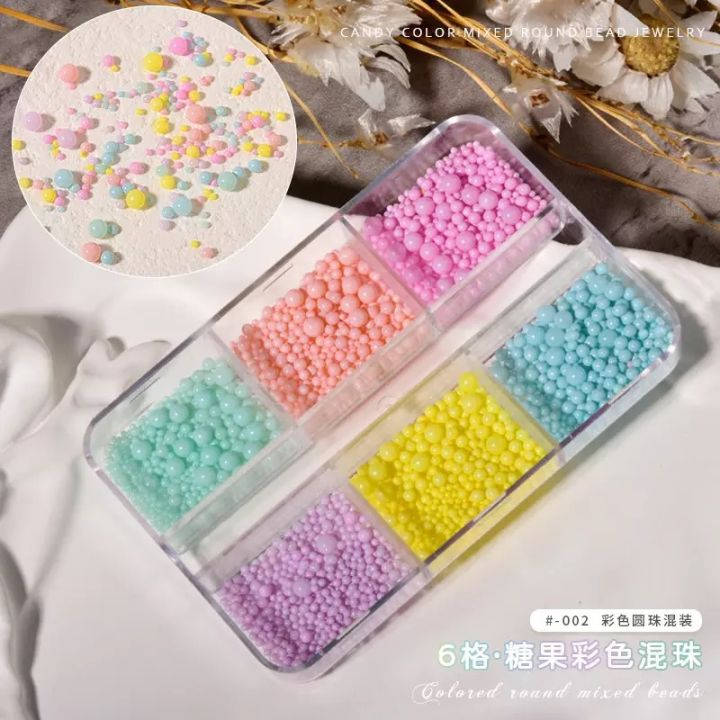 มุกไข่ปลา-คาเวียร์แต่งเล็บ-คาเวียร์พาสเทล-candy-color-beads-crafts-non-porous-mix-size-bubble-beads-ab-colorful-blisters-round-bead-nail-art-filling-phone-decor