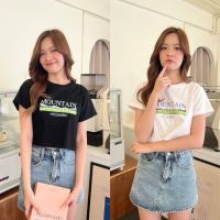 “ Mountain “ ⛰️? เสื้อครอปหมาแมว เสื้อลายหมาแมว เสื้อยืดทรง baby crop ผ้า cotton 100% ใส่นุ่มสบาย