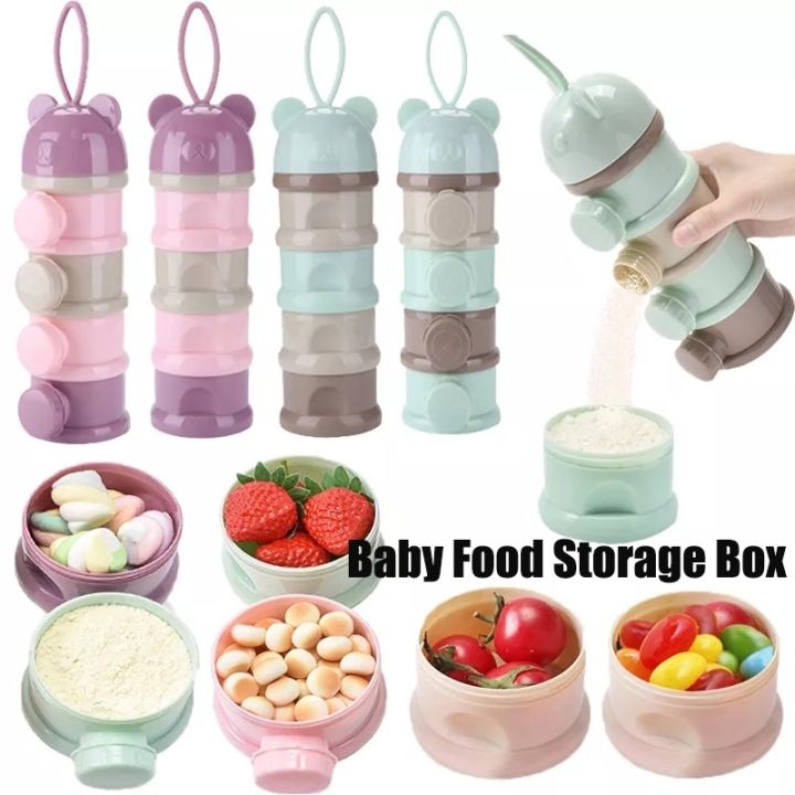 Portable Baby Food Storage Box Cartoon Infant Milk Powder Box