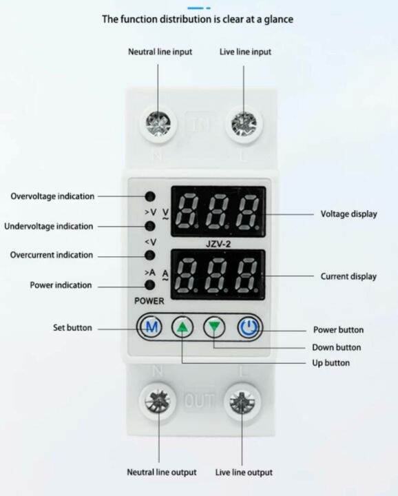 อุปกรณ์ป้องกันไฟตก-ไฟเกินและกระแสเกิน-voltage-and-current-protector-220v-63amp