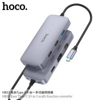 Hoco HB33 10 in1 USB Type-C Hdmi-เข้ากันได้กับ 4K VGA Rj45 Lan Ethernet SD Tf USB-C 3.0Type-C 3.5  Macbook Pro OTG