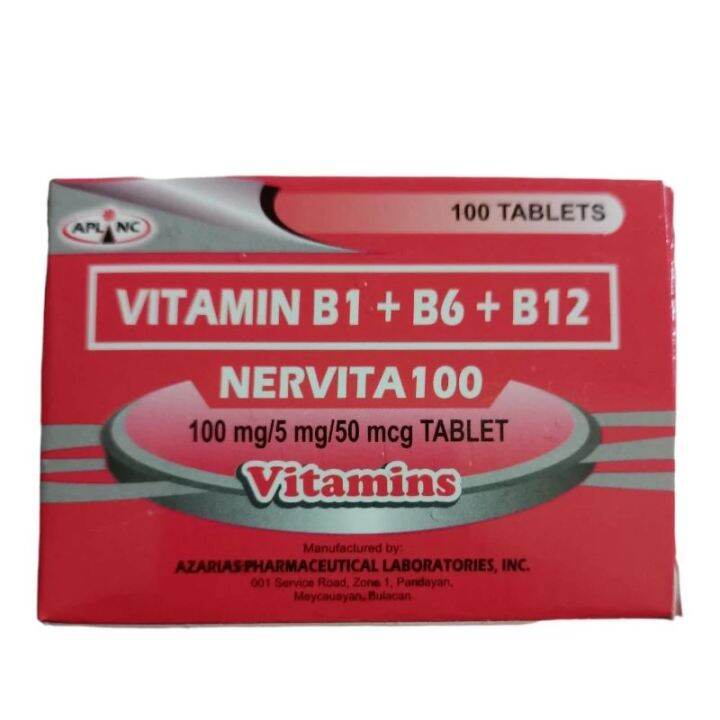 NERVITA / MYREVITB Vitamin B1 B6 B12 100tablets Lazada PH