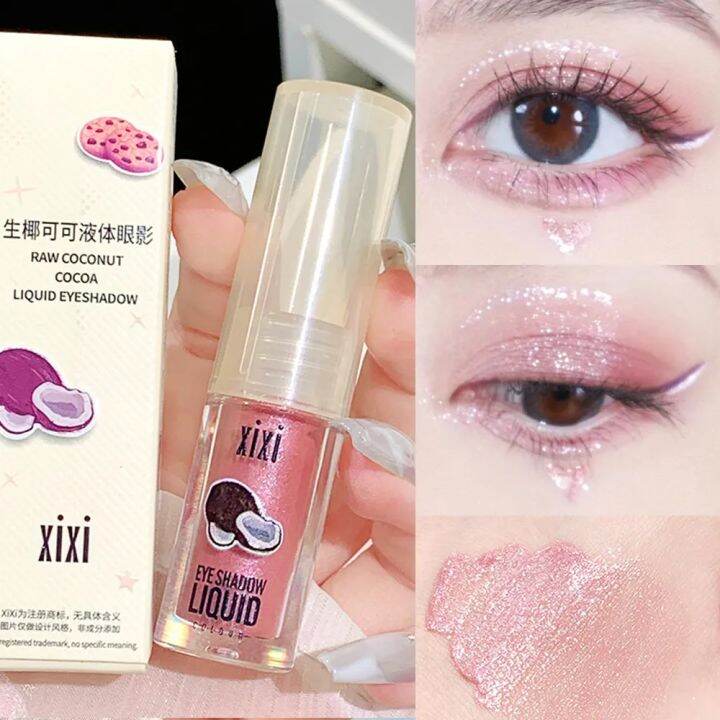 Glitter Liquid Eyeshadow Highlighter Waterproof Shiny Lasting Flakes Monochromatic Matte