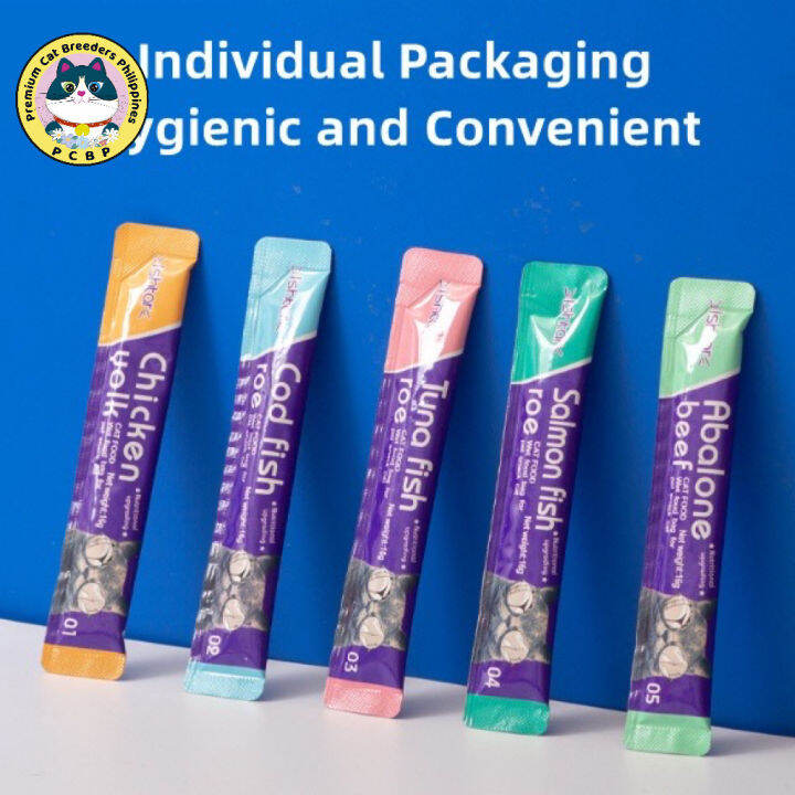 Churu Cat treats omega3 fish oil wet food jelly stick chicken salmon